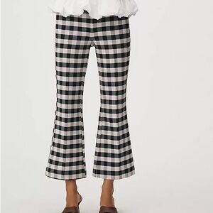 Maeve Monochrome Check Flare Pants